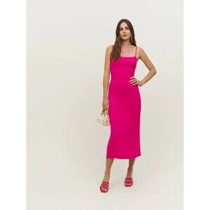 Reformation Womens Dress Pink Midi Tank Crossback Slip Cami Barbiecore Medium